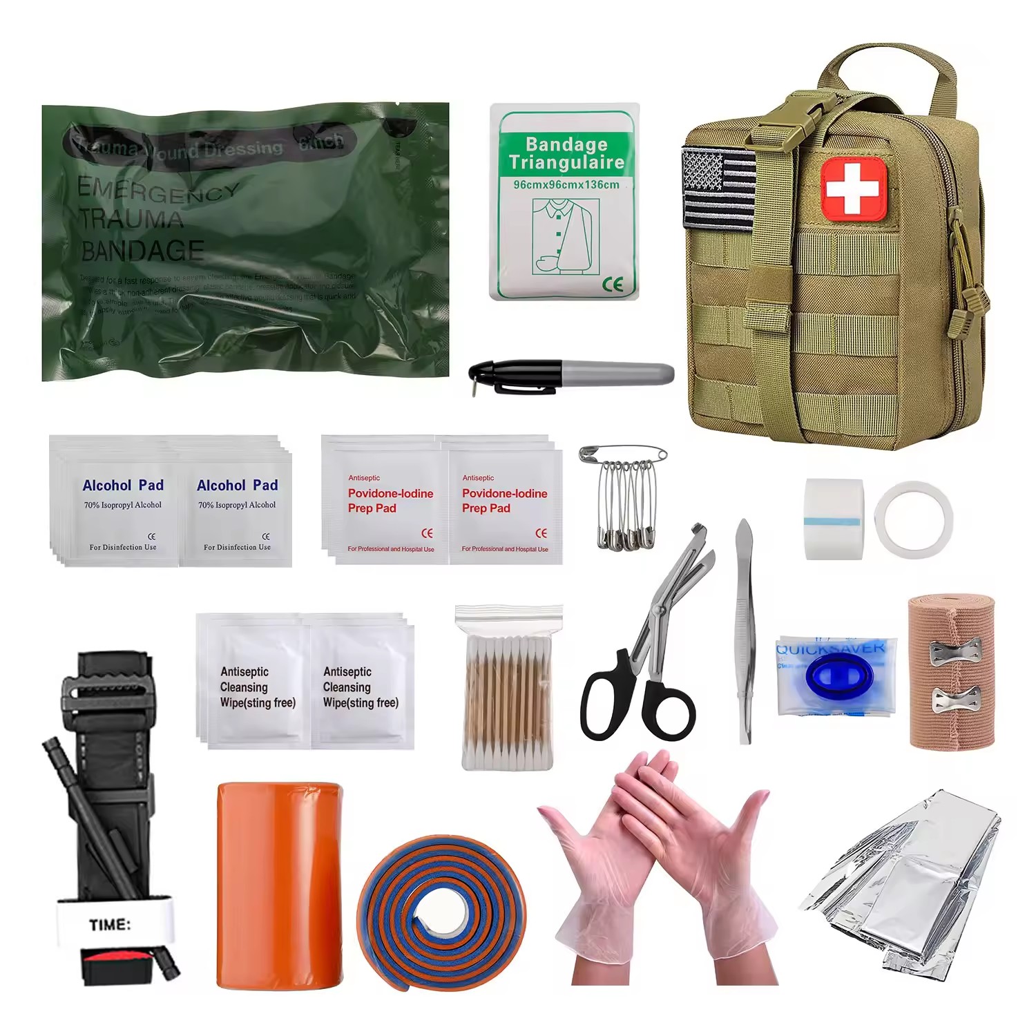 Kit Pertolongan Cemas Premium Komprehensif Surviveware Kit Perubatan Kecemasan