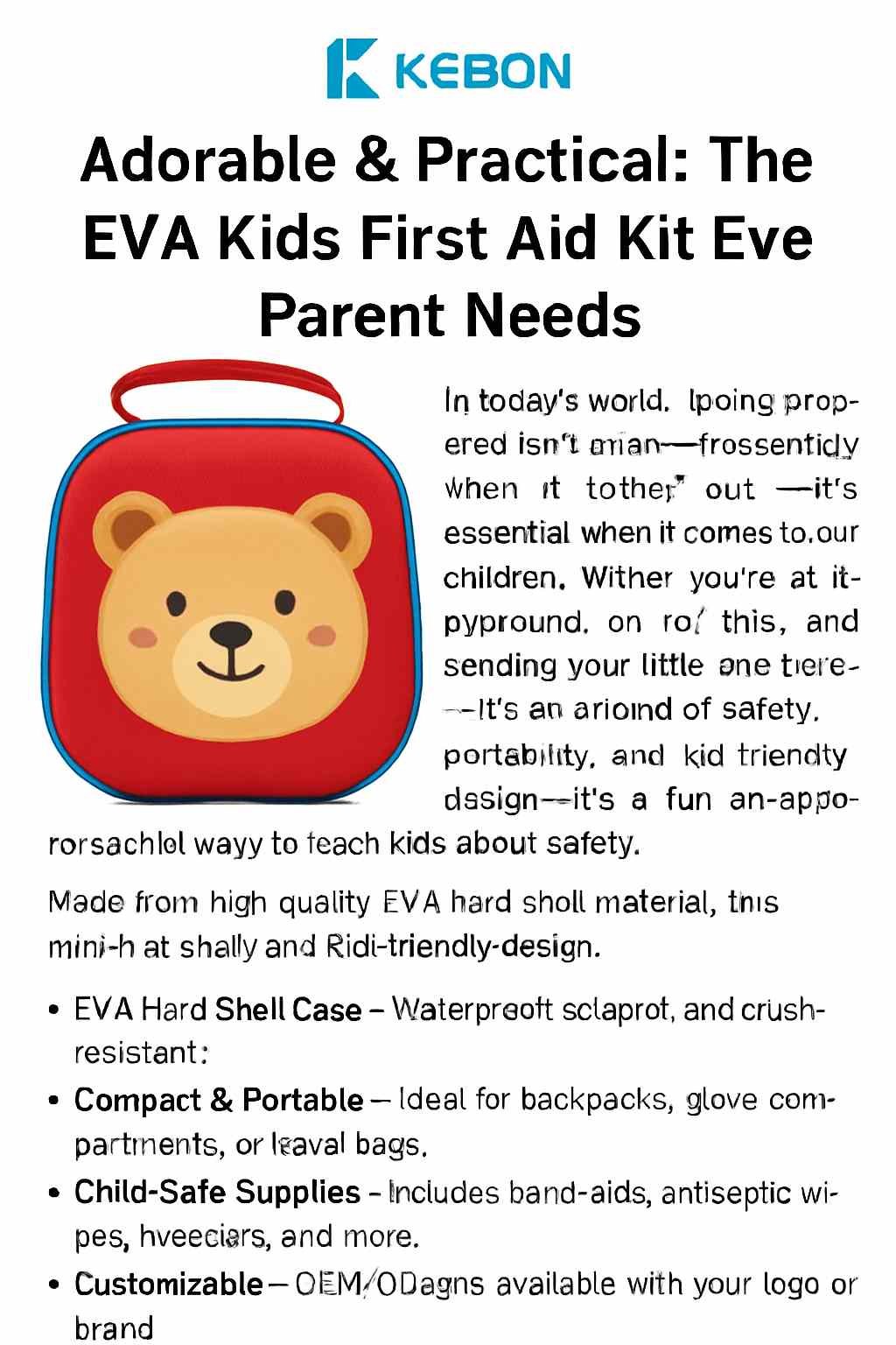 Comel & Praktikal: Kit Bantuan Pertama Kanak -kanak Eva Setiap Keperluan Ibu Bapa