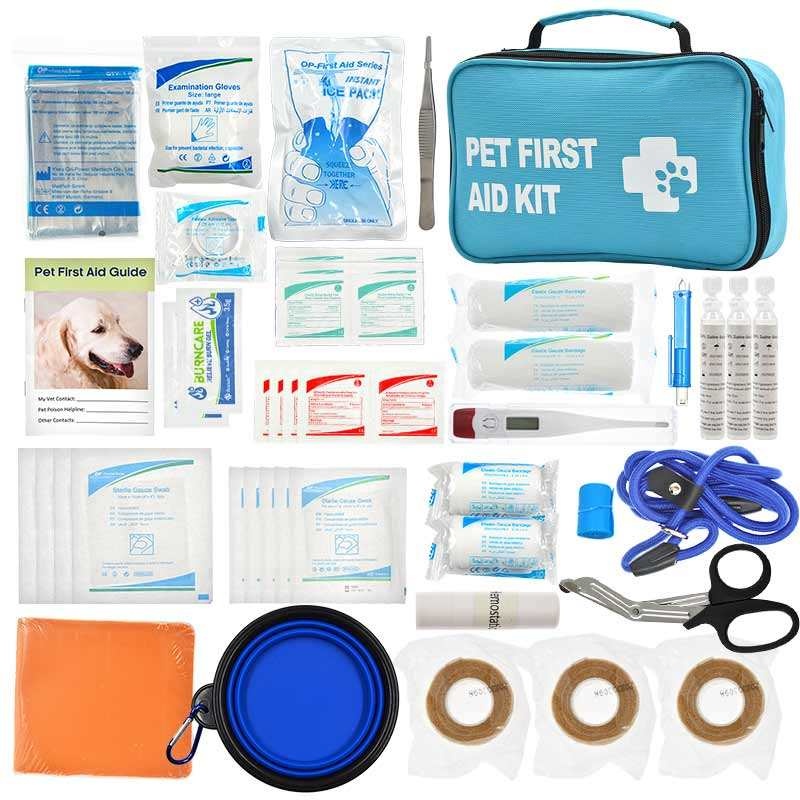 Kit Pertolongan Cemas Haiwan Peliharaan untuk Anjing & Kucing | Kit Penjagaan Kecemasan Mudah Alih untuk Haiwan Kesayangan